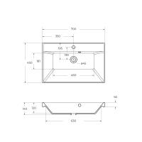 Раковина из искусственного мрамора BB700/450-LV-MR-AST BelBagno