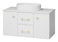 SHANEL -100 Тумба подвесная 2 ящ. 2дв. белая глянц.эмаль. + столешница + раковина УТ000023185 Brevita