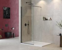 Душевая перегородка.   LIBERTA-L-1-95-120-C-NERO 950х1950 Cezares