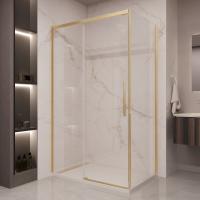 Душевой уголок прямоугольный VSR-1ST9015CLG 1500х900 профиль брашированное золото стекло прозрачное VINCEA