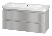 VICTORY -105 Тумба подвесная с 2 ящ. серый шелк + раковина УТ000025791 Brevita