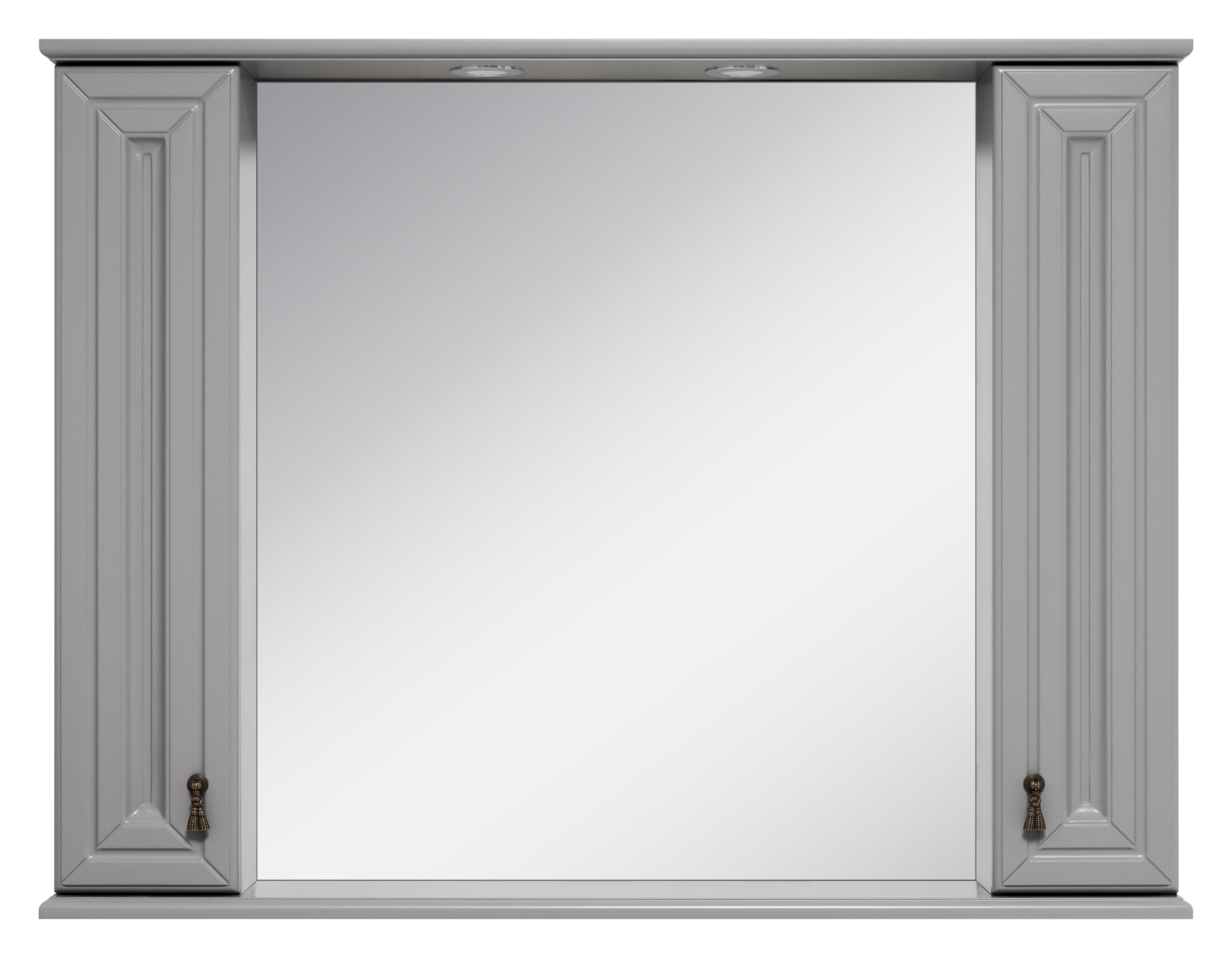 Лувр -105 Зеркало с 2 шкафчиками, серое