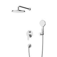 Душевой комплект встраиваемый смеситель, верхний душ, ручной душ со шлангом, штуцер с держателем STYLUS-DSET-01 Хром   Cezares