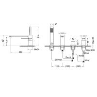 Смеситель для ванны с душем, врезной Timo Torne 4330/17Y золото матовое