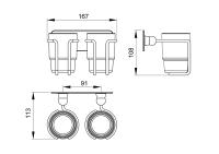 Стакан для зубных щеток двойной Timo Nelson 150032/00 хром