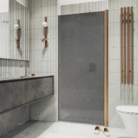 Душевая дверь на монопетле MaybahGlass 1980*900 Стекло 6 мм Графит матовый  профиль Бронза MGD-813-2