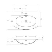 Раковина из искусственного мрамора VAGUE 70x52 Bianco 50158 CEZARES