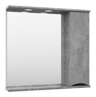 Атлантик - 80 Зеркало с 1 шкаф. серый камень правый