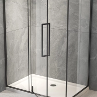 Душевой угол раздвижной прямоугольный RV034B-12080-01-C7 1200х800х1950 Цвет профиля Чёрный матовый Стекло Прозрачное Veconi