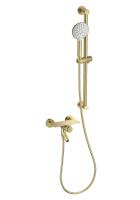 Смеситель для ванны с душевым гарнитуром WONZON & WOGHAND CLICK, Брашированное золото (WW-FE05L222-BG)