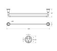 Двойной полтенцедержатель настенный цвет Хром AM-E-2609-D-Cr Art&Max