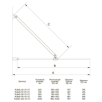 Шторка на ванну 600x1500 PL84-60-01-C7 цвет профиля Хром стекло Прозрачное Veconi