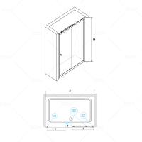 Душевая дверь RGW CL-12  (116-121)*185 04091212-11 профиль Хром стекло Прозрачное 5 мм RGW