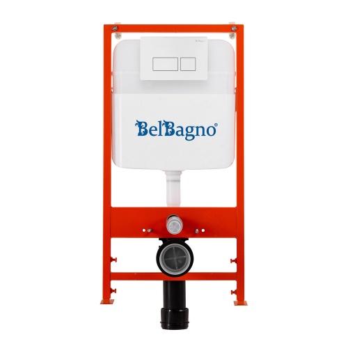 Комплект 2 в 1  Система инсталляции для унитазов BelBagno с кнопкой смыва BB026/BB042BL BELBAGNO